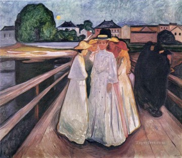 Expressionism Painting - the ladies on the bridge 1903 Edvard Munch Expressionism